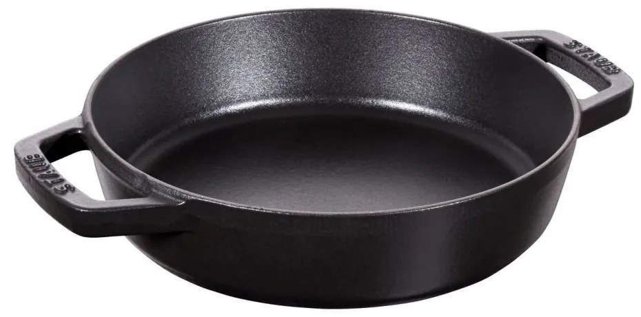 Liatinová panvica Staub s dvoma rukoväťami 20 cm, čierna, 12232023