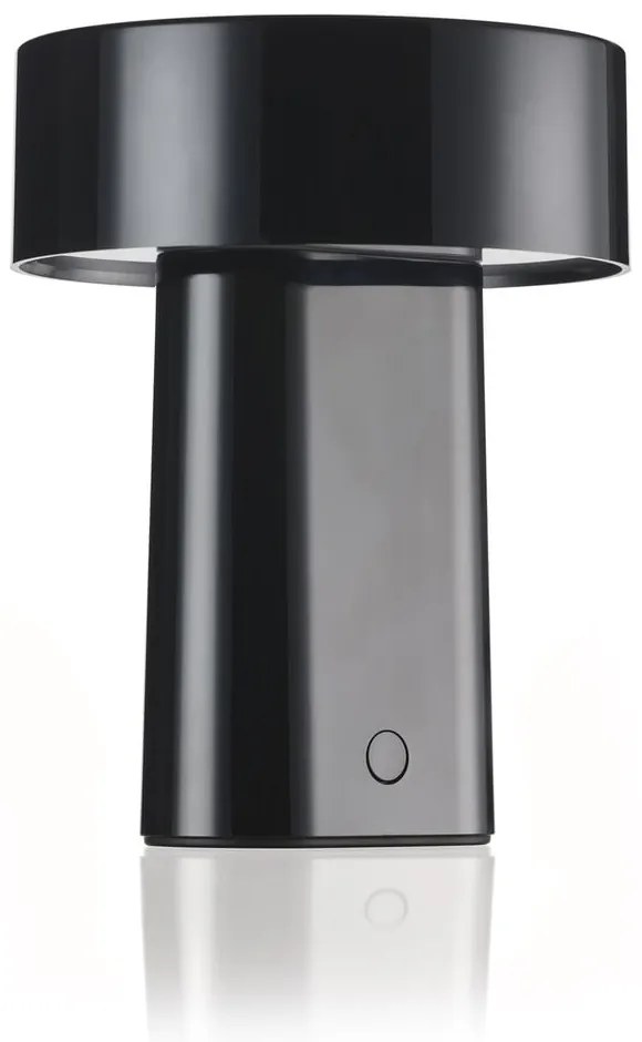 Čierna plastová LED stolová lampa (výška 18 cm) Oblong – Zone