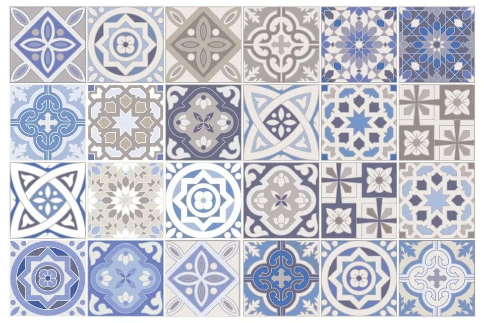 Sada 24 dekoratívnych samolepiek na stenu Ambiance Honduras, 15 × 15 cm