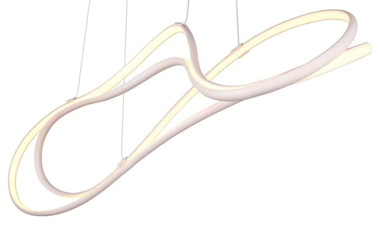 Biele LED závesné svietidlo s kovovým tienidlom Nala – Trio Select