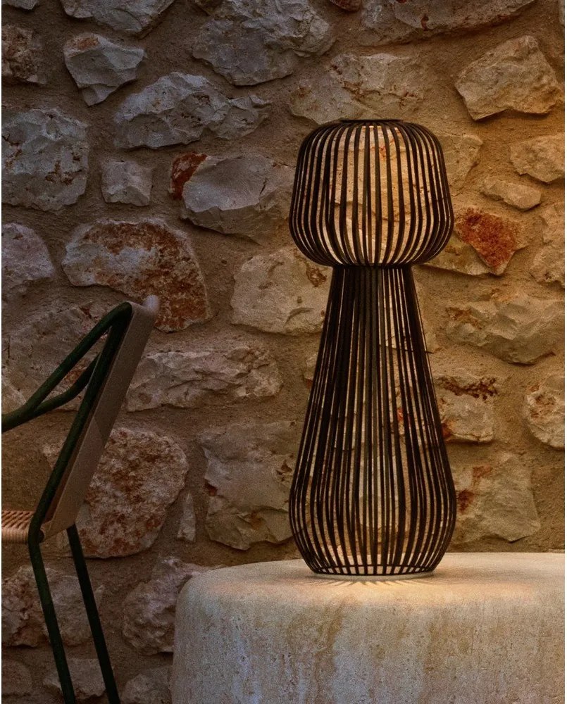 LED stolové vonkajšie svietidlo so stmievačom so solárnym panelom (výška 70 cm) Reiba – Kave Home