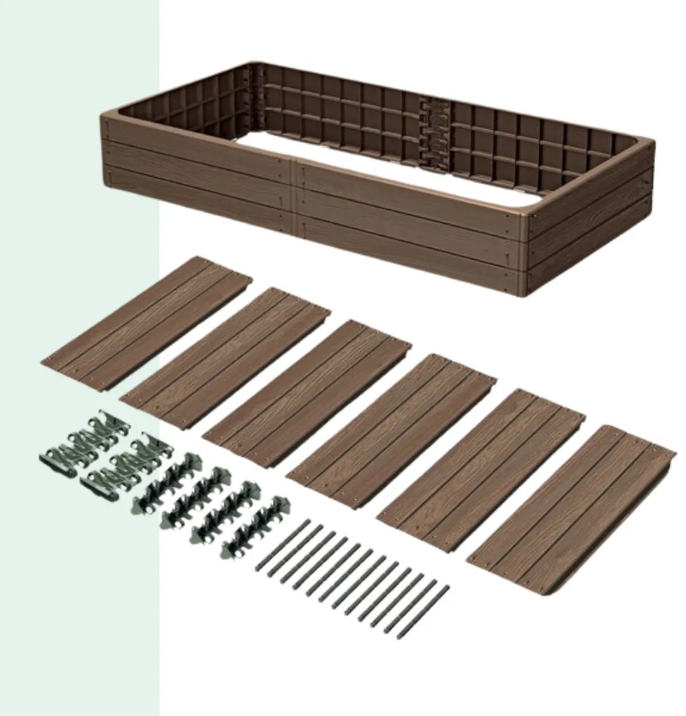 Vyvýšený záhon WOODY 149x75,6x25cm, hnedá Prosperplast