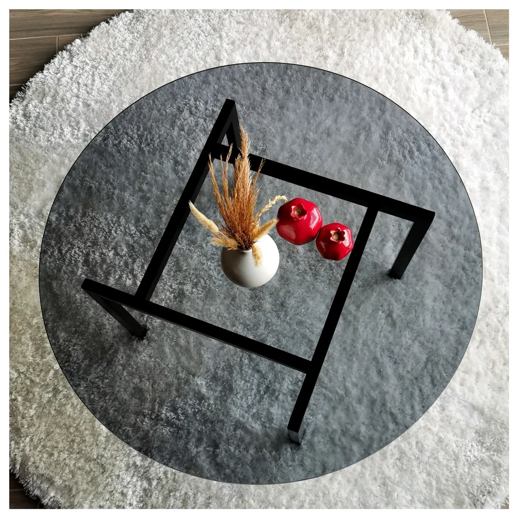 Čierny Konferenčný stolík Balance 75 × 75 × 42 cm HANAH HOME