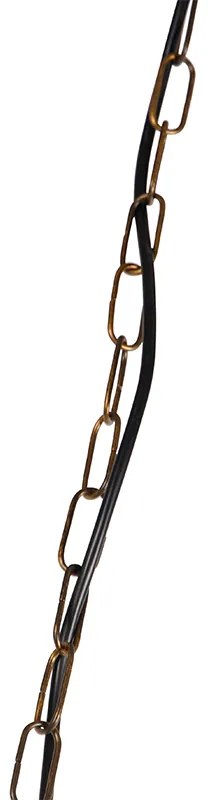 Zlatý luster s plisovaným tienidlom krémové 5-svetlo - Botanica