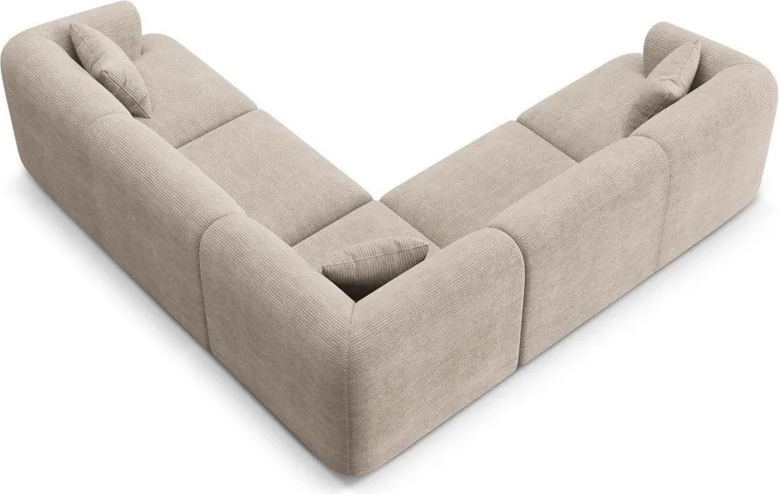 Svetlohnedá menčestrová rohová pohovka Campi – Cosmopolitan Design