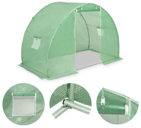 vidaXL Skleník s oceľovými základmi 4,5 m² 300x150x200 cm-