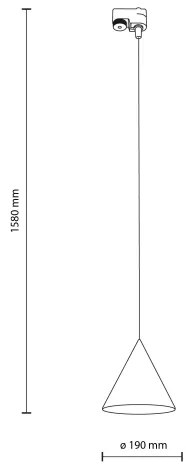 Luster na lanku do lištového systému CONO 1xE27/15W/230V čierna/hnedá