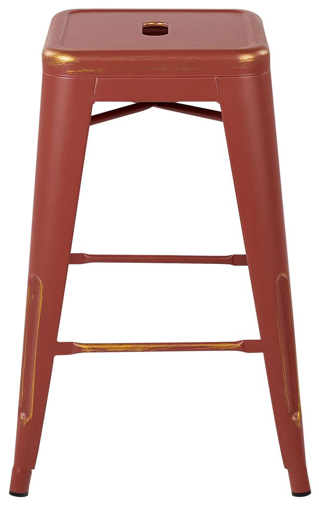 Sada 2 oceľových barových stoličiek 60 cm červená/zlatá CABRILLO Beliani