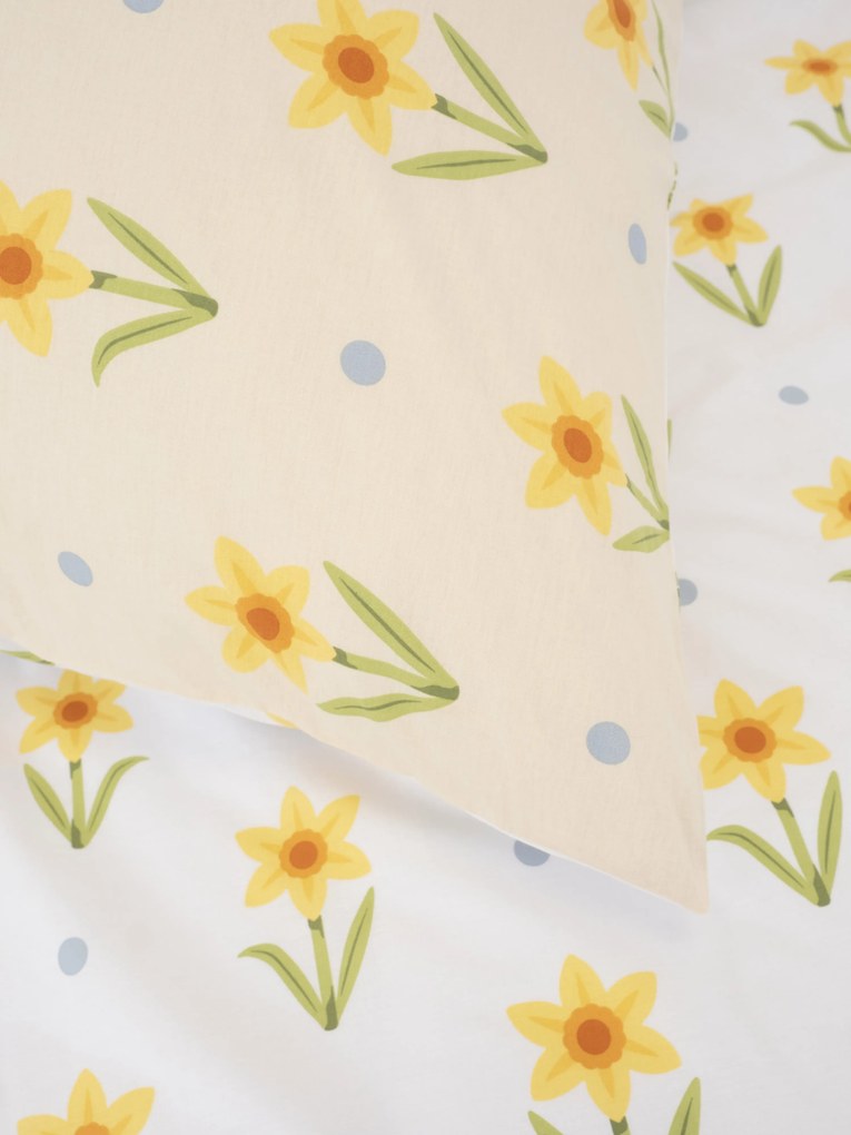 Bavlnená obliečka na vankúš Renforcé 40 × 60 cm - Narcis bieložlté