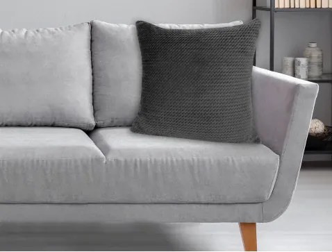 Dekoračný vankúš ZigZag 60x60 cm, antracit%