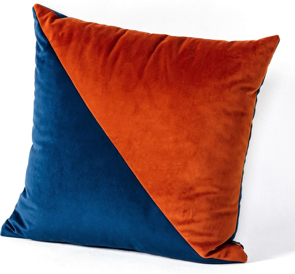 Patchwork vankúš štvorcový medená farba