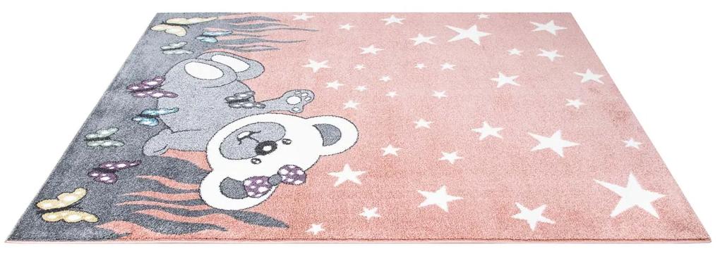 Dekorstudio Ružový detský koberec ANIME - medvedík 916 Rozmer koberca: 140x200cm