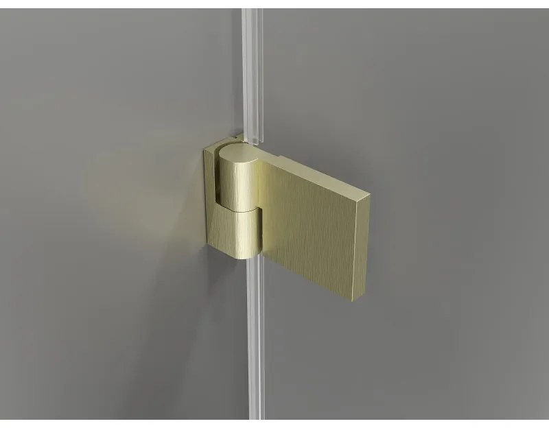 Mexen Lunar-B Duo, výklopný sprchový kút 90 x 80 cm, 8mm číre sklo, zlatý matný profil, 832-090L-080P-55-00