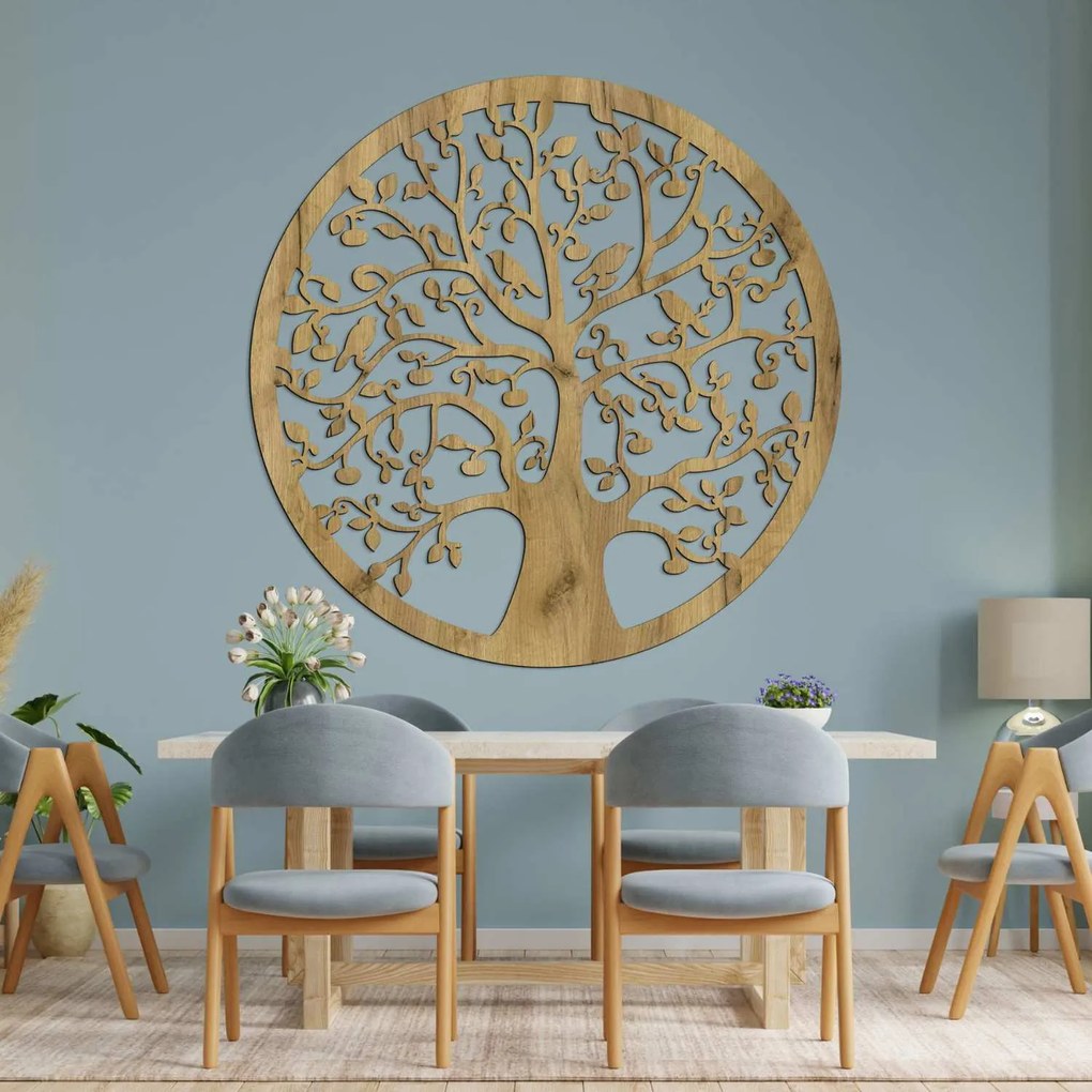 Drevený Strom života s vtáčikmi v kruhu | ARBOR: HDF - Javor 30 cm 4547-101334 HDF0382