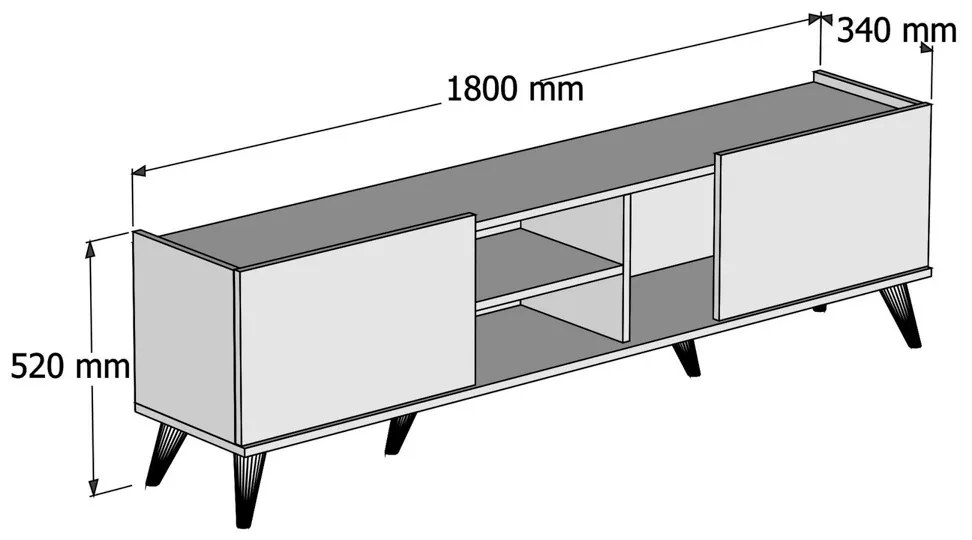 TV stolík Elegante Walnut Black