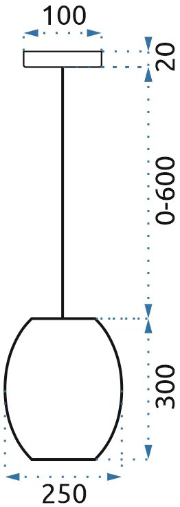Toolight - Sklenená závesná lampa Jantár APP567-1CP 1xE27, čierna-šedá, OSW-08754