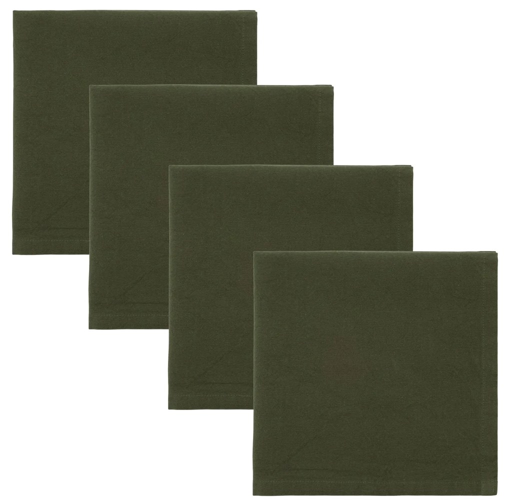 House Doctor Bavlnený obrúsok Real Dark Green – set 4 ks