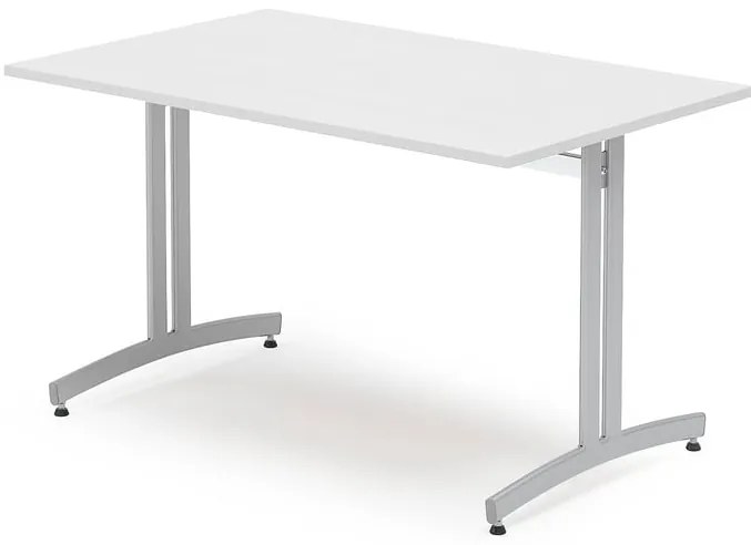 Stôl SANNA, 1200x800x720 mm, strieborná/biela