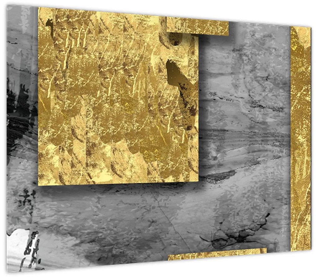 Obraz - Zlaté štvorce N⁰2 (70x50 cm)
