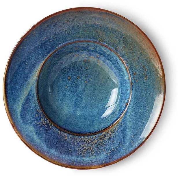 Rustikálne modrý keramický tanier na cestoviny Pasta Chef 28,5 x 6cm - HKLIVING