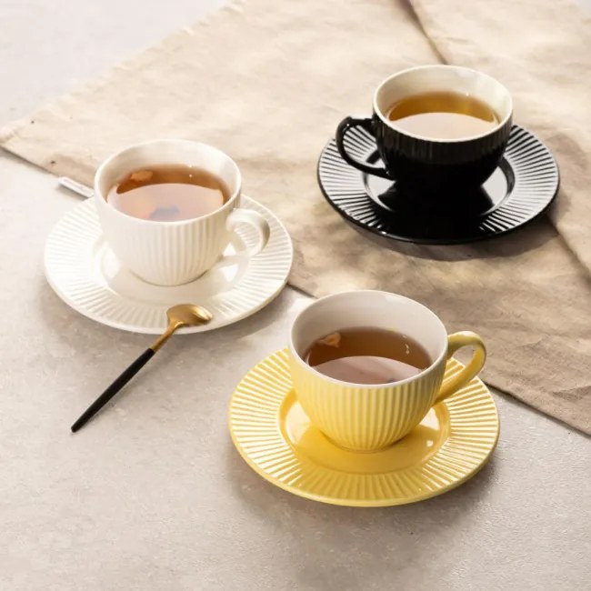 Šálka SIENA s podšálkou, čierna 733307 240 ml