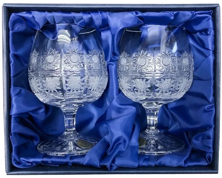 Onte Crystal Bohemia Crystal ručne brúsené poháre na brandy a koňak 500pk 280 ml 2KS