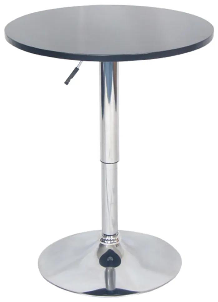 Barový stôl s nastaviteľnou výškou Biria (čierna + chróm) . Vlastná spoľahlivá doprava až k Vám domov. 1063796