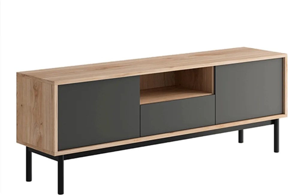 RTV stolík, dub jaskson hickory/grafit, BERGEN BRTV154