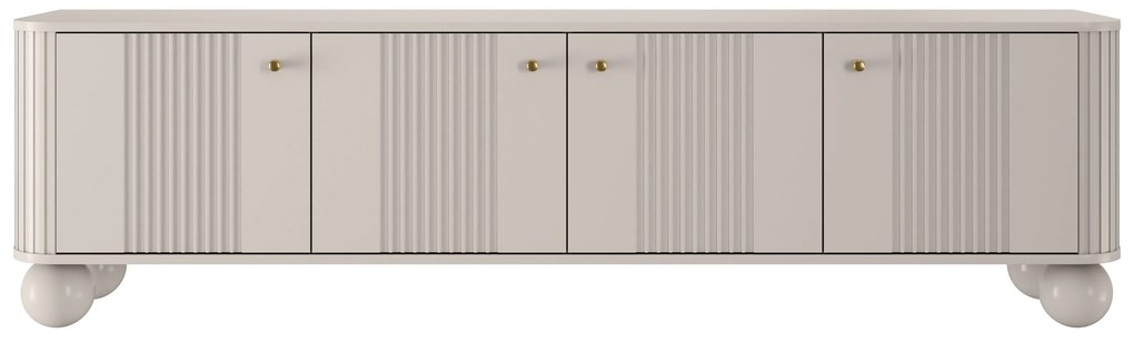TV stolík Vespera 4D 187 cm - kašmírová / zlatá / kašmírové nohy