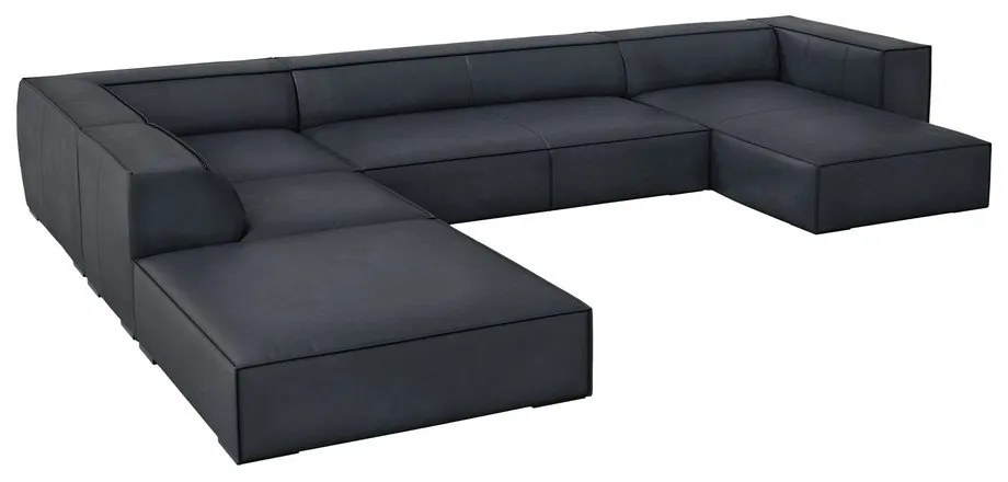 Tmavomodrá kožená rohová pohovka (ľavý roh) Madame – Windsor &amp; Co Sofas