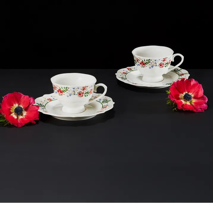 Porcelánová kávová súprava Rosalia | romantické šálky na kávu