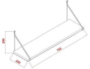 Nástenná polica ARMONI 20x72 cm biela