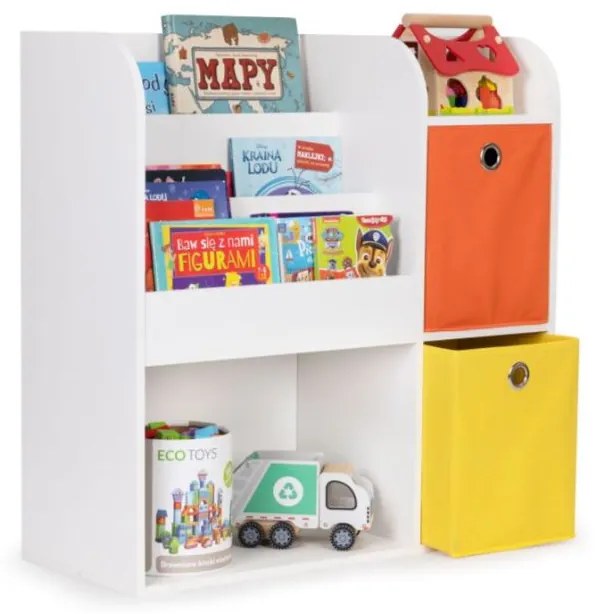 ECOTOYS Detský drevený regál 89x88x35cm White