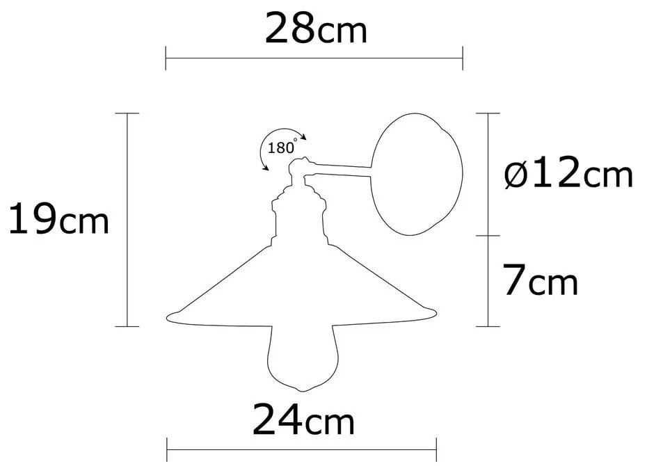 Nástenné svietidlo v bronzovej farbe ø 24 cm Berceste – Opviq lights