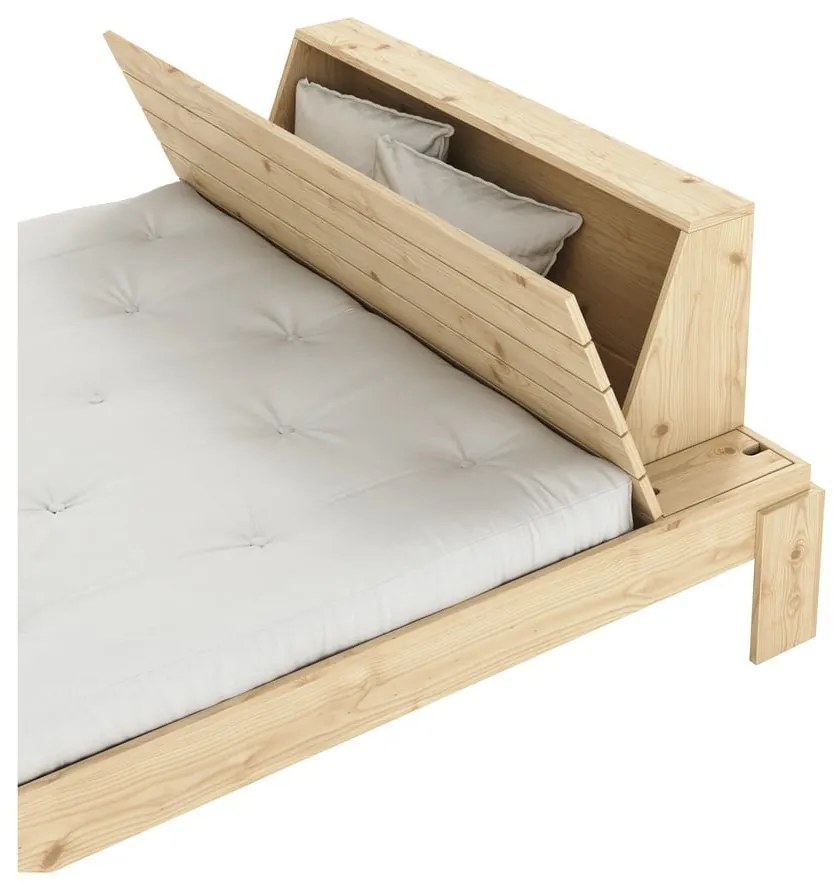 Dvojlôžková posteľ z borovicového dreva s roštom v prírodnej farbe 160x200 cm Layers – Karup Design
