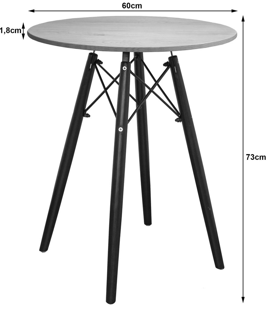 Dekorstudio Okrúhly jedálenský stôl TODI 60cm - jaseň