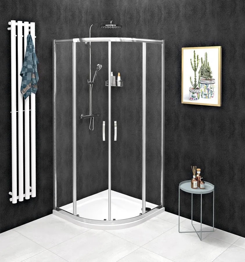 Gelco Gelco, SIGMA SIMPLY štvrťkruhová sprchová zástena 800x800mm, R550, číre sklo, GS5580