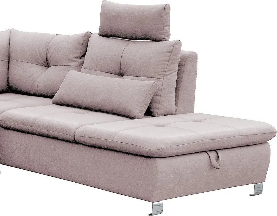 Sedacia súprava Madeira 3A, svetlo ružová látka, tvar pravé U