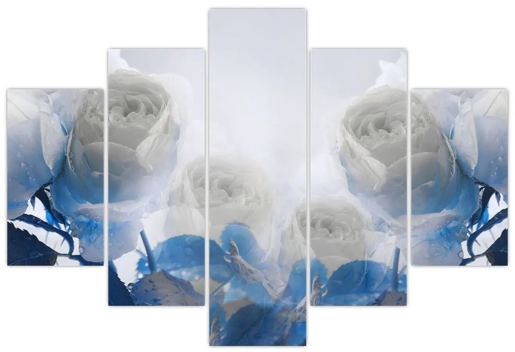 Obraz - Biele ruže (150x105 cm)