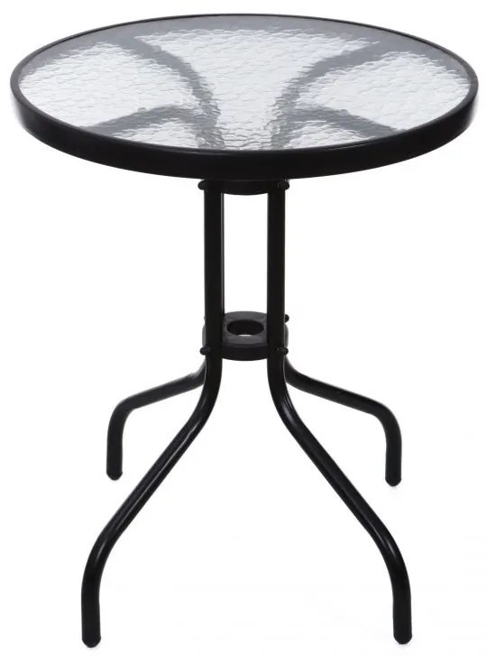 Okrúhly záhradný stôl 60 cm sklenený