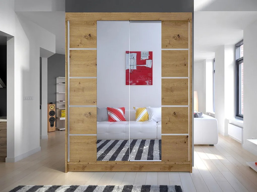 Šatníková skriňa Chantal 5 (artisan). Akcia -21%. Vlastná spoľahlivá doprava až k Vám domov. 1069260