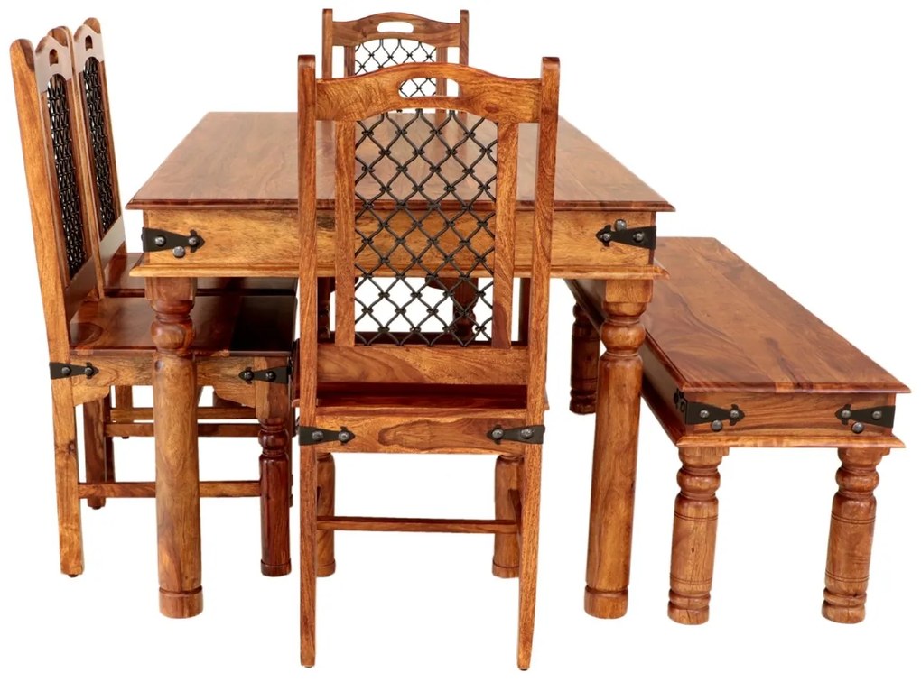 furniture-nabytek.cz - Jidelni set s lavici pro 6 osob z masivu palisandr