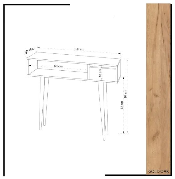 Konzolový stolík KIOGI 94x100 cm biela/béžová