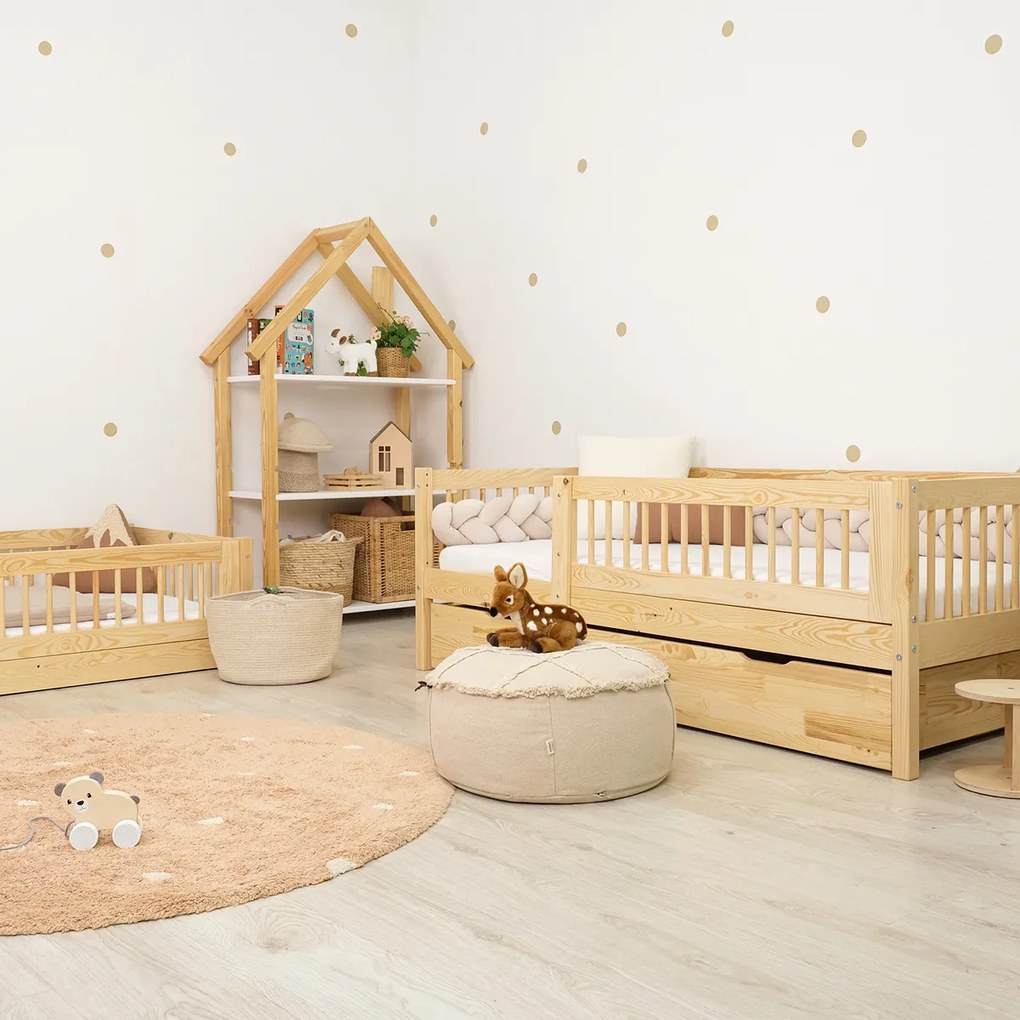 Ourbaby® 35985-0 Children's bed Teddy Plus - natural posteľ + úložný priestor 180x80 cm prírodná