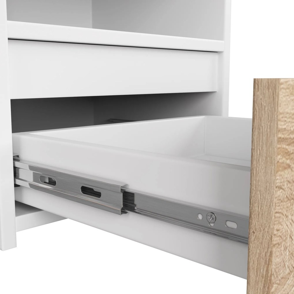 Noční stolek CL1 40 cm bílý/dub sonoma