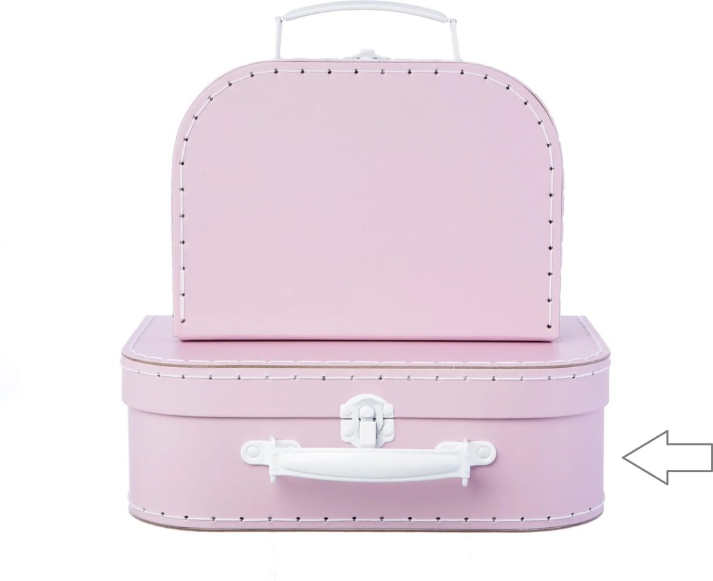Kartónový kufrík pastelovo ružový - väčší