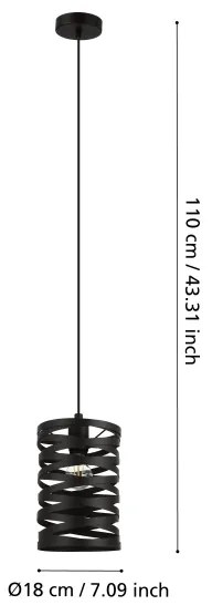 Eglo 99346 - Luster na lanku CREMELLA 1xE27/40W/230V