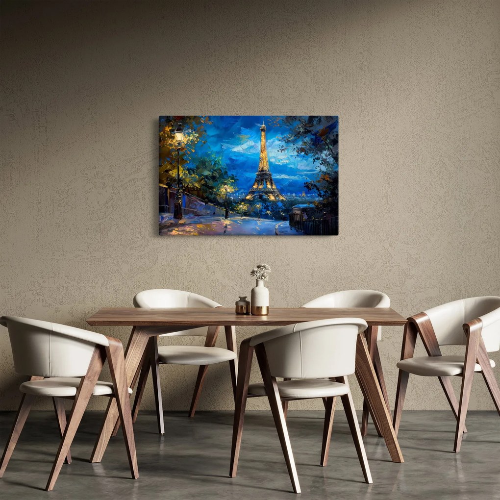 Obraz - Olejomaľba Eiffelovej veže (90x60 cm)