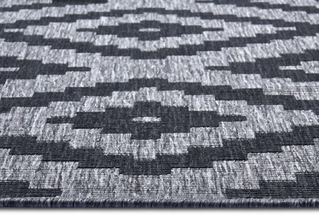 NORTHRUGS - Hanse Home koberce Kusový koberec Twin-Wendeteppiche 105461 Night Silver – na von aj na doma - 80x350 cm