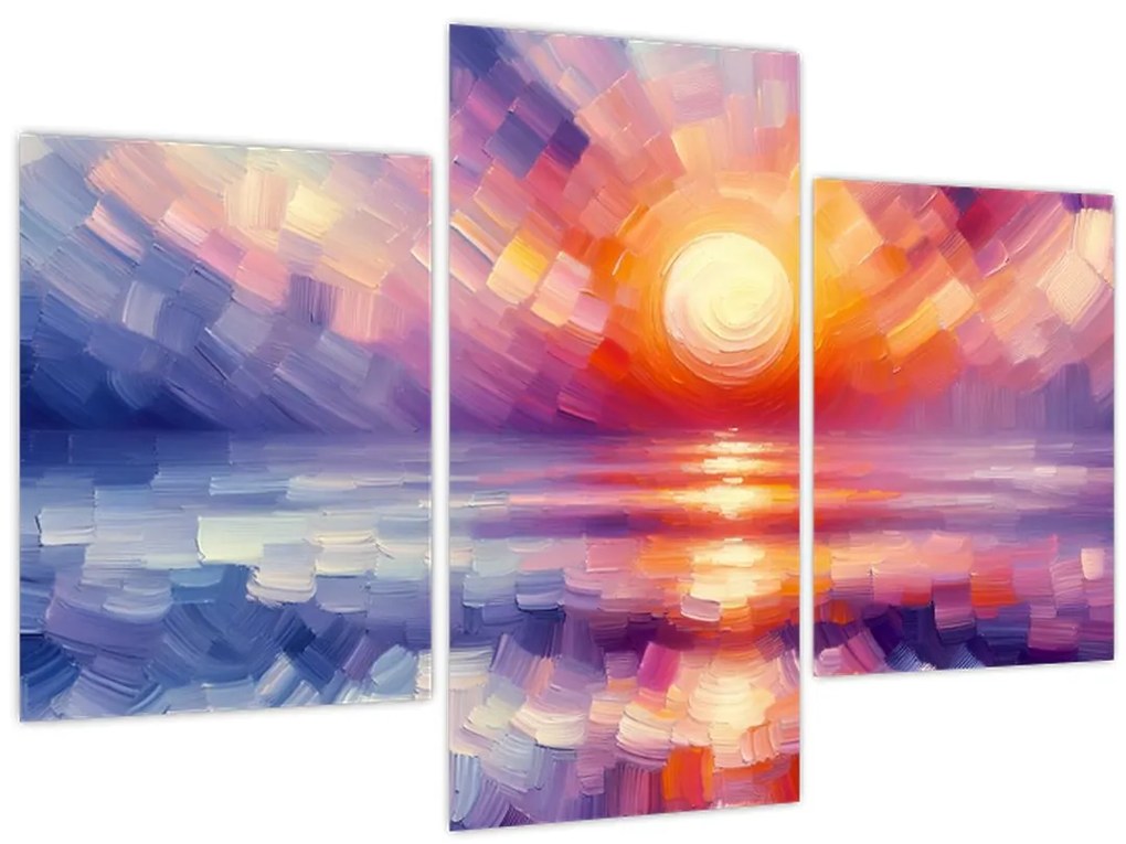 Obraz - Farebný umelecký západ slnka (90x60 cm)